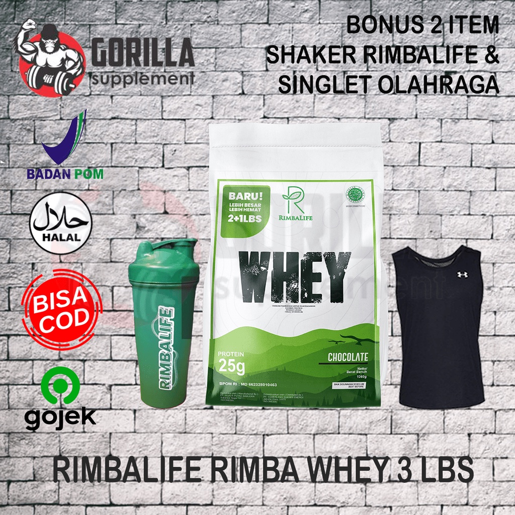 RimbaLife Rimba Whey 2lbs &amp; 3lbs BPOM Halal MUI RimbaWhey Rimba Life Protein Concentrate Isolate Pro whey