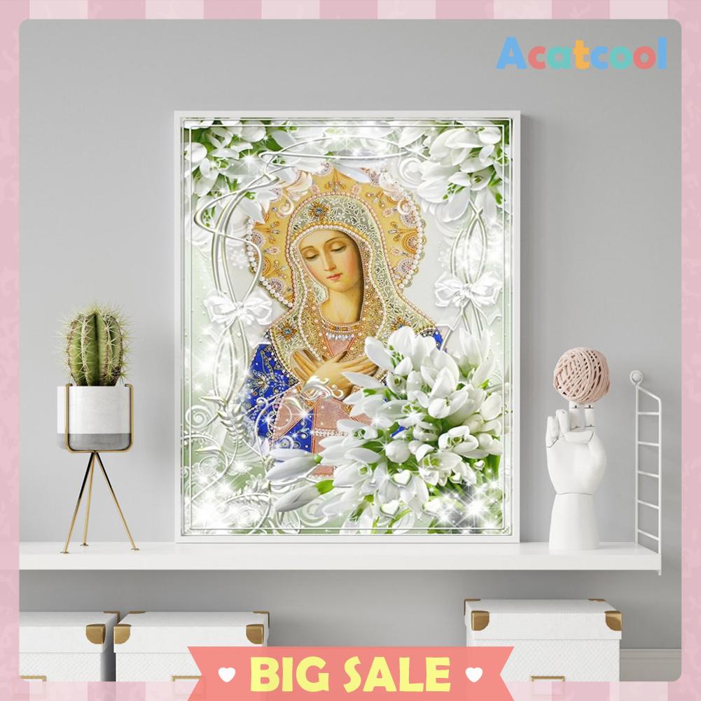 Lukisan Sulaman Berlian 5D Jahitan Bersilang Desain Jesus Woman DIY, 40x50cm