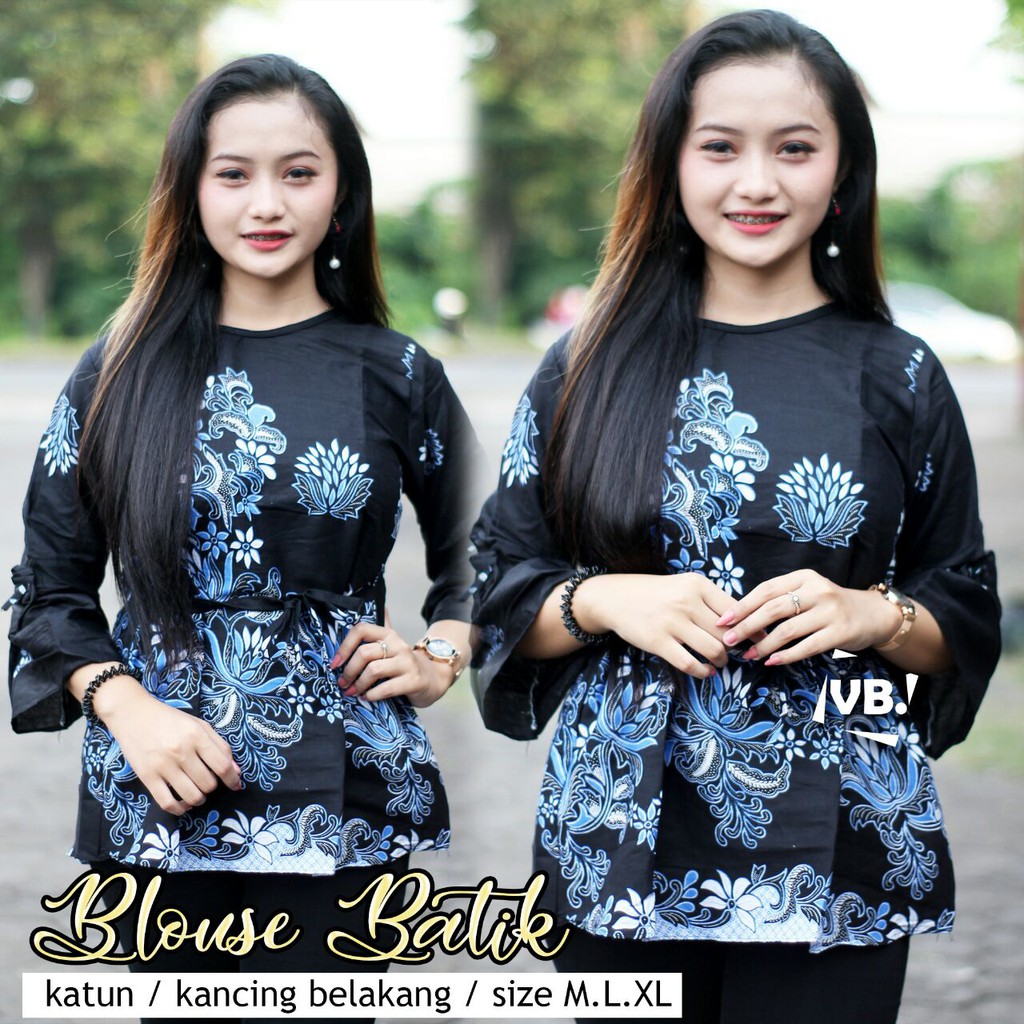 BK3 Atasan Lengan Pendek Risna Batik Blouse trompet HRB206 IPNU IPPNU 012