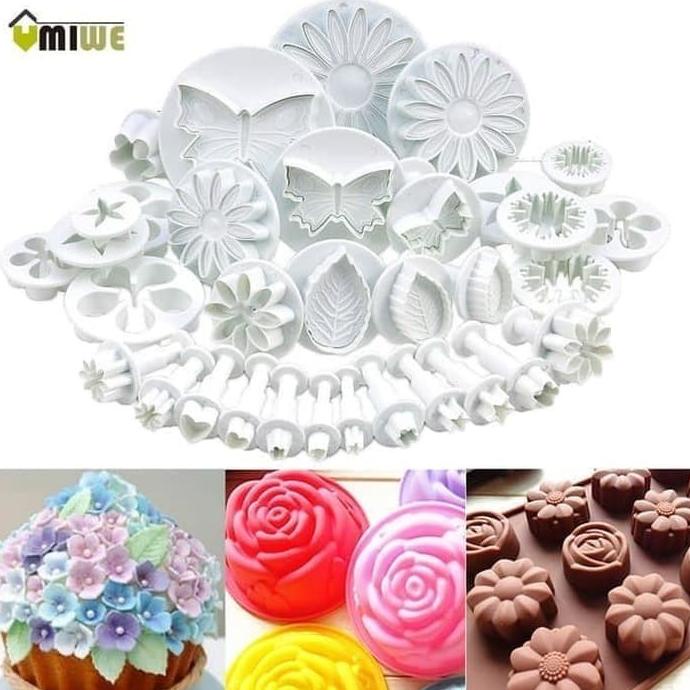 favorit] Cetakan kue kering isi 33pcs dekorasi kue set penghias kue cake bunga