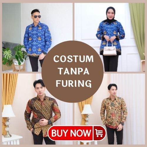 [CUSTOM TANPA FURING BATIK PRIA LENGAN PANJANG SLIMFIT BATIK KERTOJOYO] Batik Premium Eksklusif