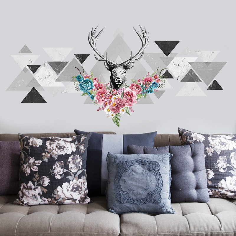 Reliza Wall Sticker Abstrak Segitiga Rusa Stiker Dinding LDR