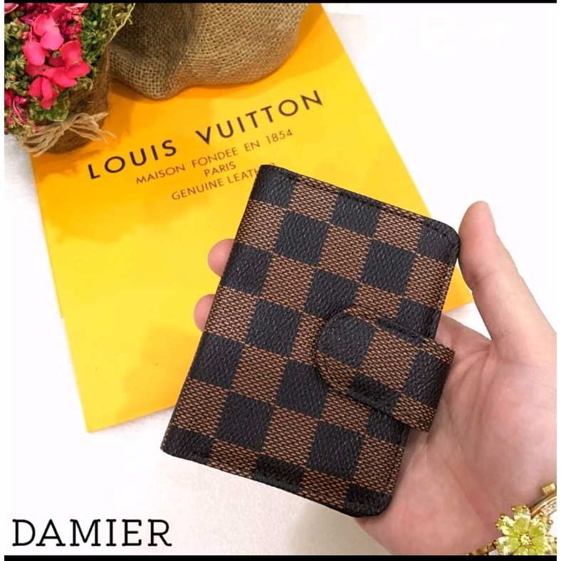 DOMPET KARTU LV DOMPET KARTU WANITA PRIA KANCING CARD FASHION DOMPET LIPAT TEMPAT KARTU DAN ADA TEMPAT UANG