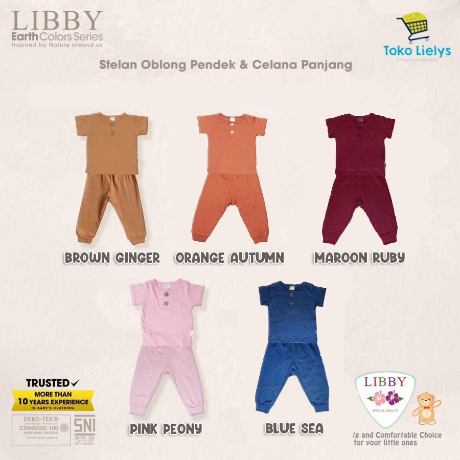 LIBBY EARTH SERIES SETELAN BAJU OBLONG PENDEK SETELAN BAJU OBLONG PANJANG - TOKO LIELYS