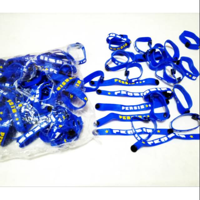 Gelang karet Persib kancing murah isi 100pcs murah glosir