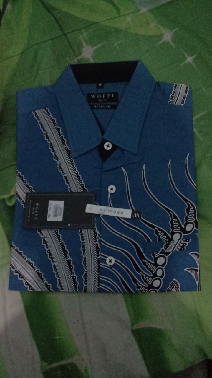 Woffi Man Kemeja Batik Pria - Kanyemba Cotton Print Blue