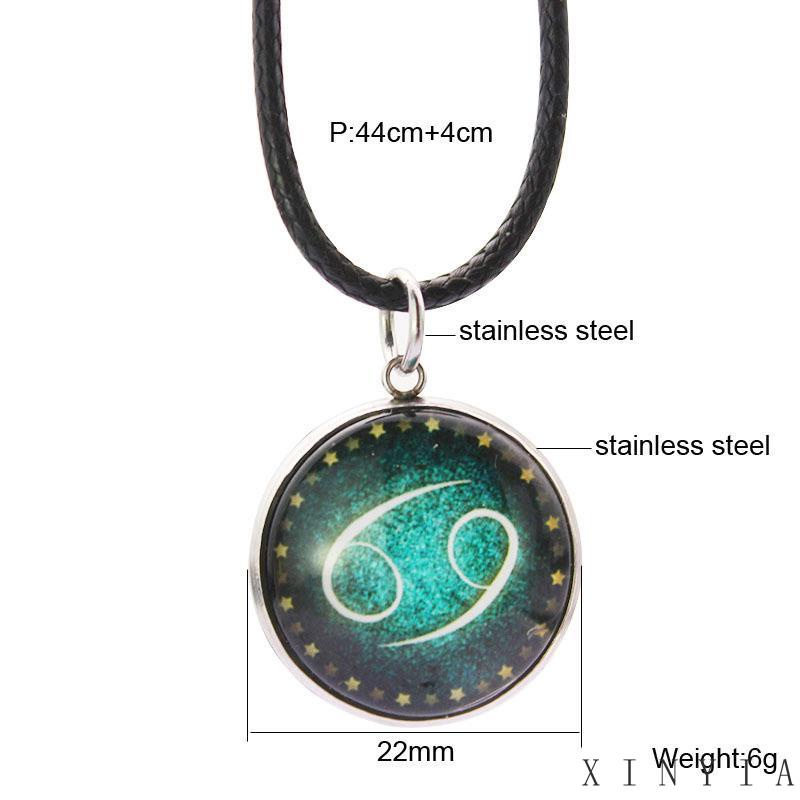 【Bayar di tempat】KALUNG ZODIAK 12 ZODIAC HOROSCOPE KONSTELASI LIONTIN TALI KULIT PREMIUM QUALITY