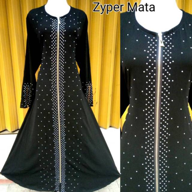 Indo Abaya Zyper Mata Putih / Hitam (Busui)