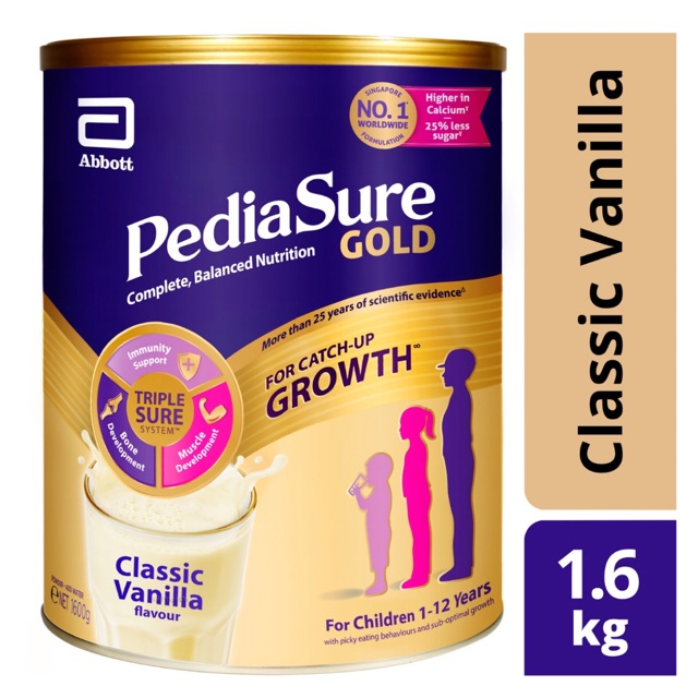 

PEDIASURE GOLD Triple Sure Classic Vanilla Milk Susu Formula 1.6Kg SINGAPORE