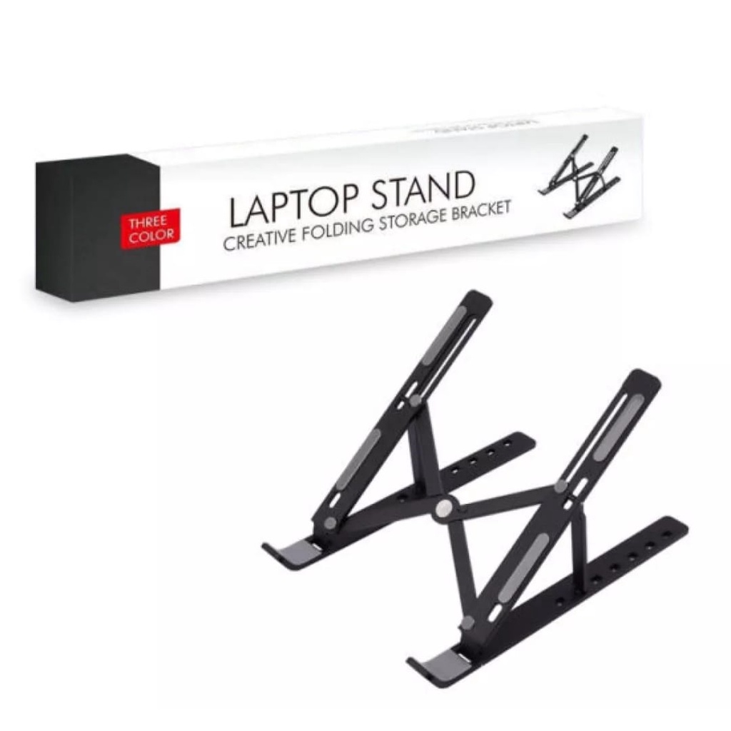 Portable Laptop Stand Adjustable Laptop Macbook Notebook Ipad / Holder Stand Dudukan Lipat Laptop Universal / Holder Stand Laptop Serbaguna Murah / Stand Holder Meja Laptop / Holder Lipat Folding Storage Bracket Laptop Stand