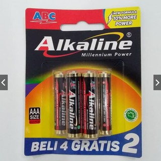 Baterai ABC Alkaline ORI AA / A2 / AAA / A3 / Isi 6 / Isi 4+2 Pcs