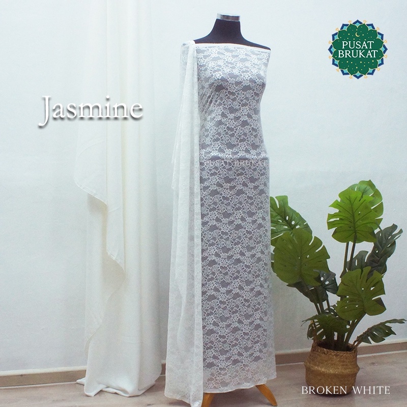 KAIN BRUKAT CHANTILY Y61503 / BROKAT CHANTILY JASMINE, LEBAR 150CM [harga per 0.5m]