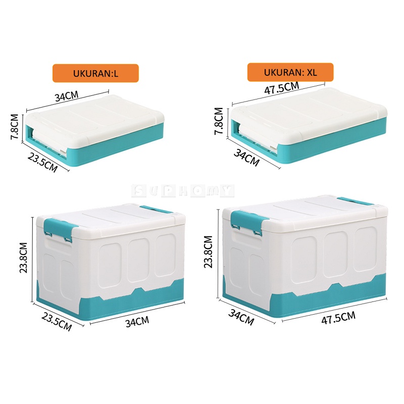 Container Box Besar Foldable Storage Box Box Lipat Lemari Plastik Box Mainan kotak penyimpanan