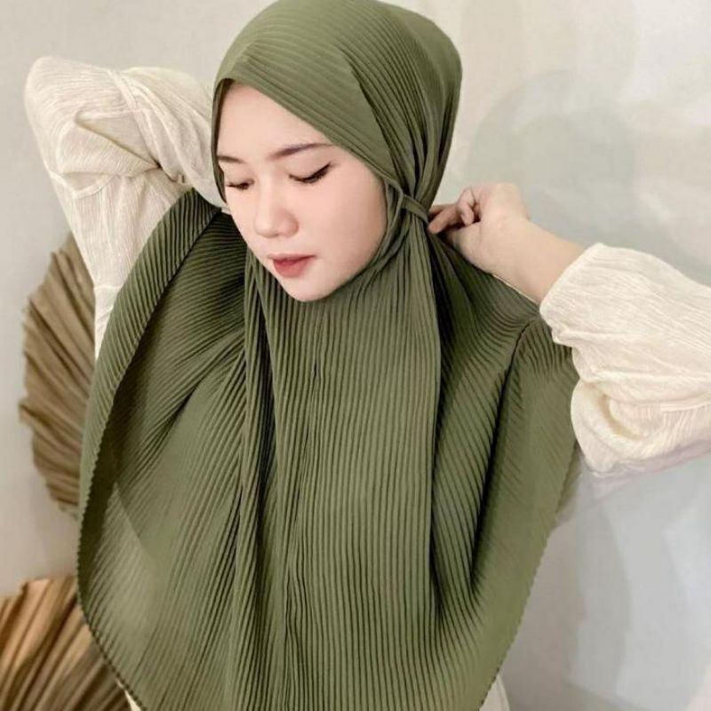 Khimar Instan-Hijab Bergo Maryam Plisket Full Ceruty Babydoll Premium