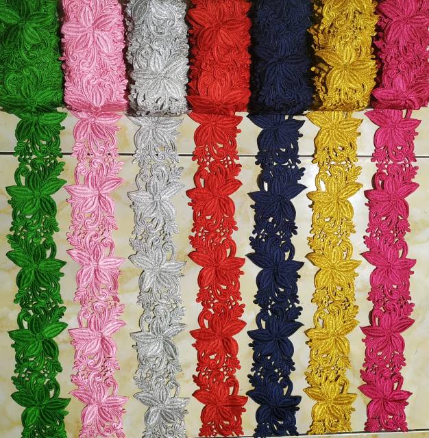 Renda Bordir Roll Pinggiran Kebaya Blimbing