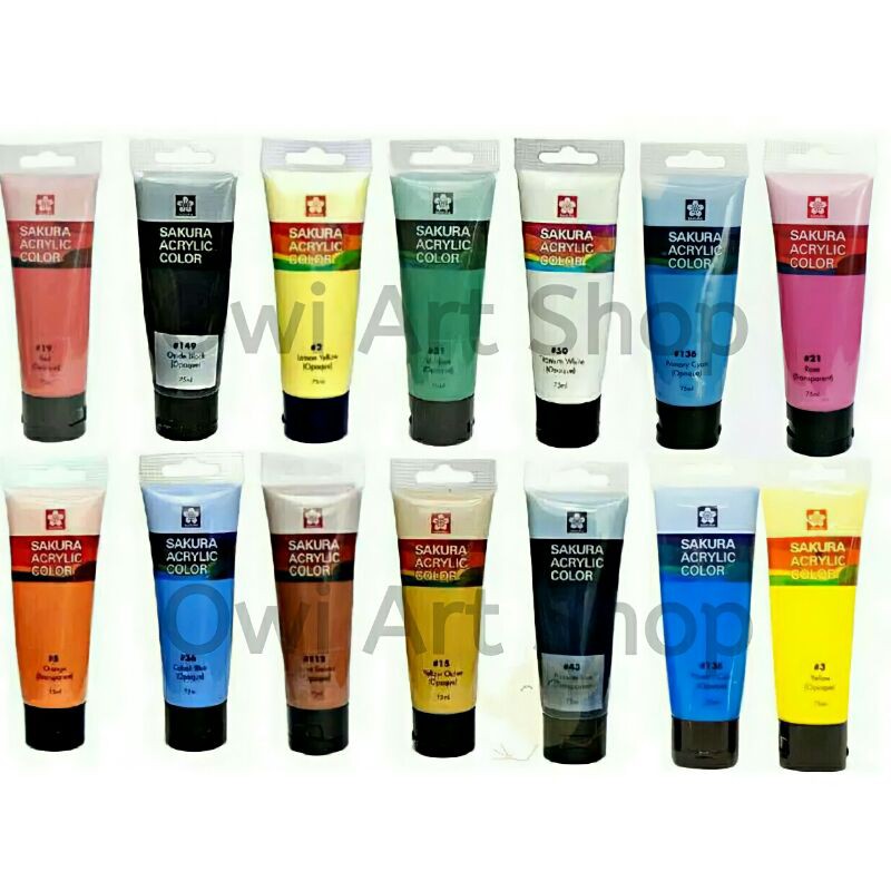 

Sakura Acrylic Colors 75ml - Cat Akrilik Sakura 75ml