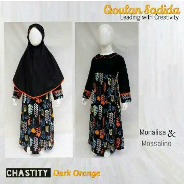 Gamis anak hitam motif qoulan sadida