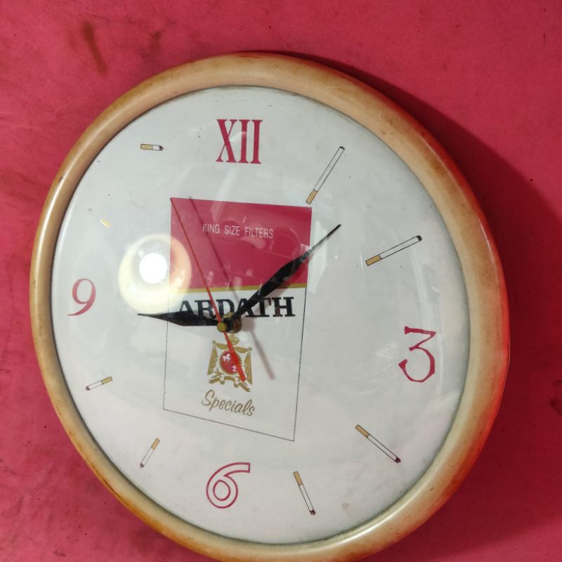 jam dinding ardart kaca cembung lawas jadul vintage antik lawas kuno rare langka klasik dan imoet