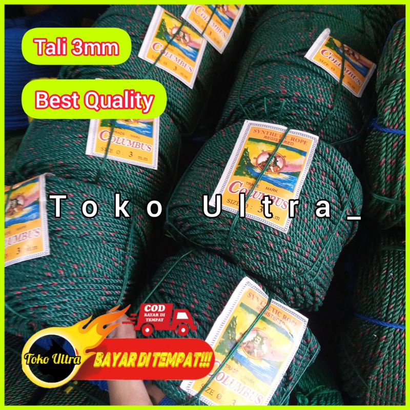 TALI 3 MILI / TAMBANG 3MM / TAMBANG PLASTIK 3MM / TAMPAR 3MM / TALI JEMURAN / TALI RIS JARING / TAMBANG KECIL / TALI TERPAL / TAMBANG KAPAL / TALI MURAH / TALI COD / TAMPAR MURAH / TALI IKAT BARANG