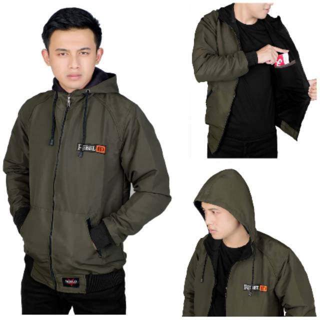 Jaket casual rebel id / rebel id jaket / jaket taslan premium / jaket motor / jaket simple / premium