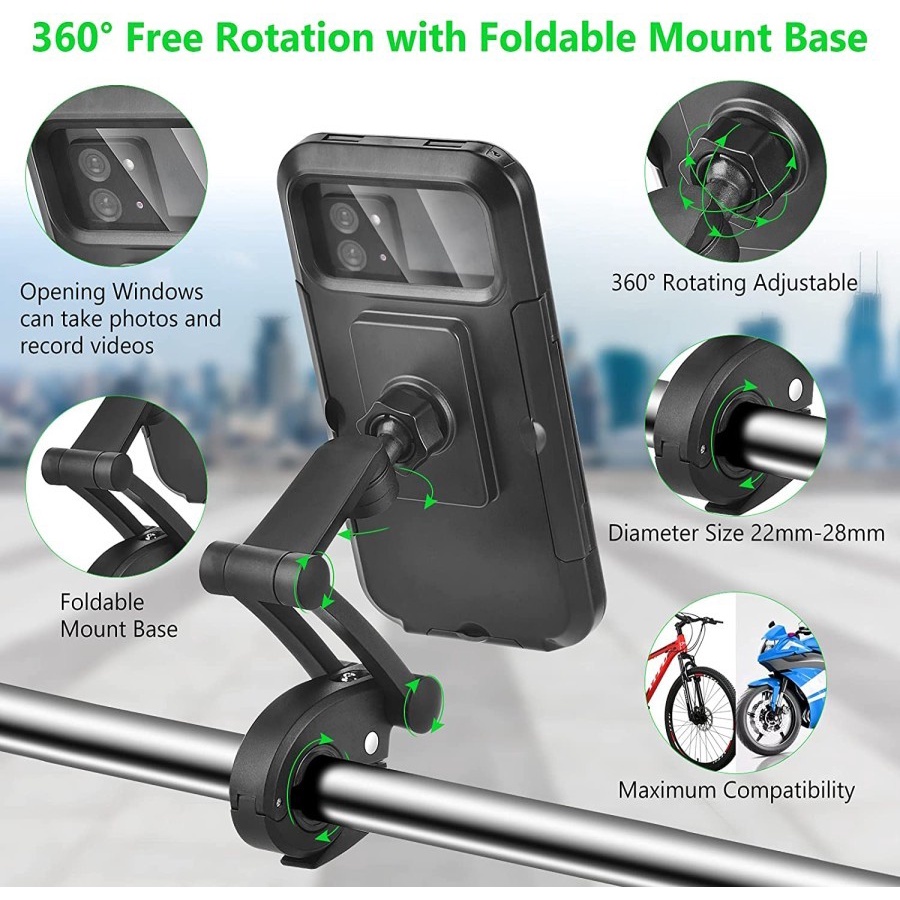 Phone Holder Motorcycle &amp; Bicycle Waterproof Adjustable