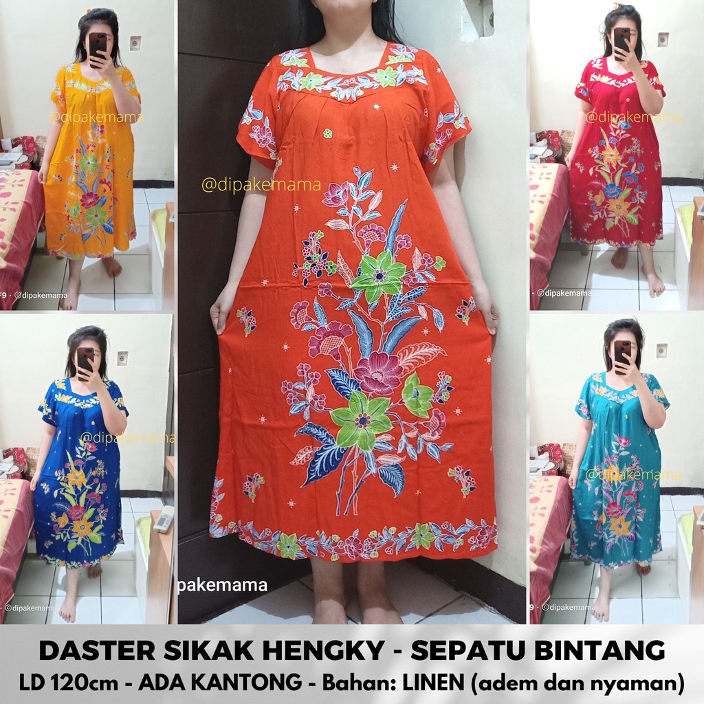 Daster Hengky Sikak ANYELIR TERBARU SEPATU BINTANG roda Baju Tidur Daster Batik Murah Harga Pabrik DASTER WANITA TERLARIS-4