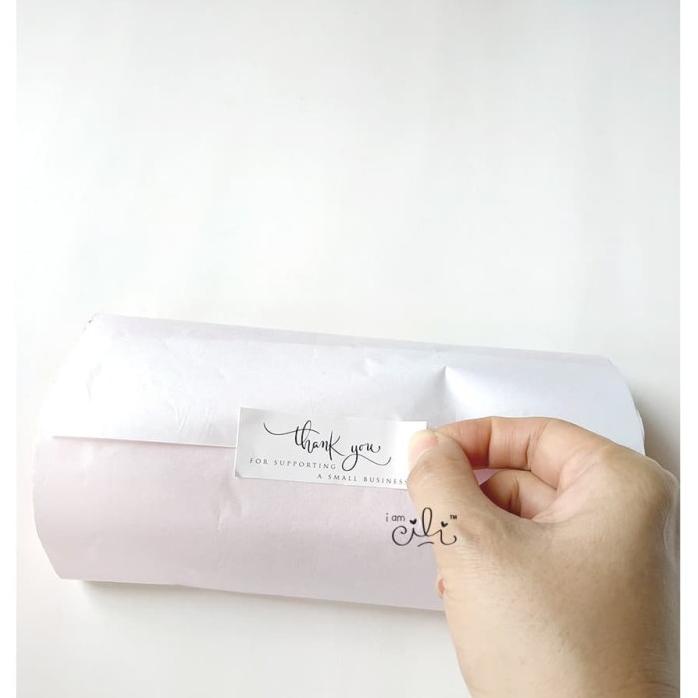 

(Sn20)Stiker Thankyou Putih 7X2.5 Cm Untuk Seal Box Paperbag Terlaris!!!R33E