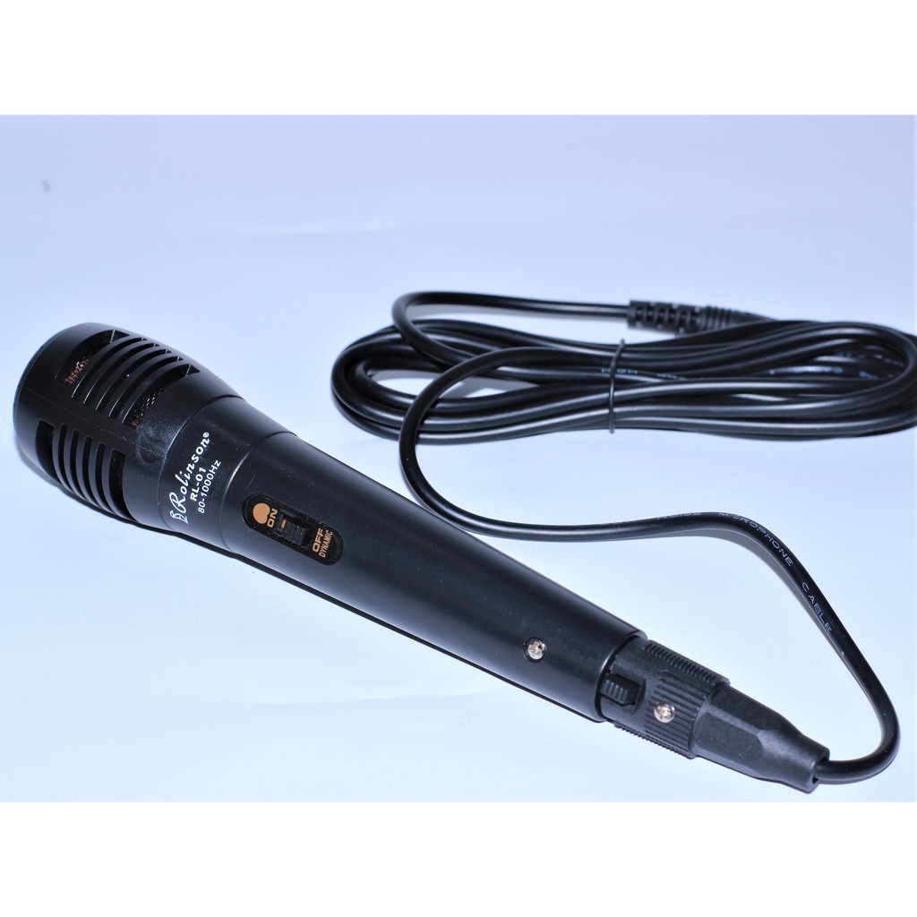 Mic Dynamic Wire Rolinson RL-01 Microphone Kabel Karaoke Mikrofon switch on off Berkualitas