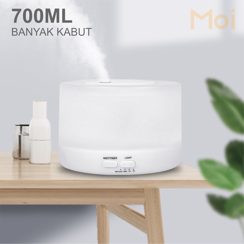 Moi 500-700ML Humidifier Diffuser Air Purifier Aromaterapy 7 Warna LED + Remote