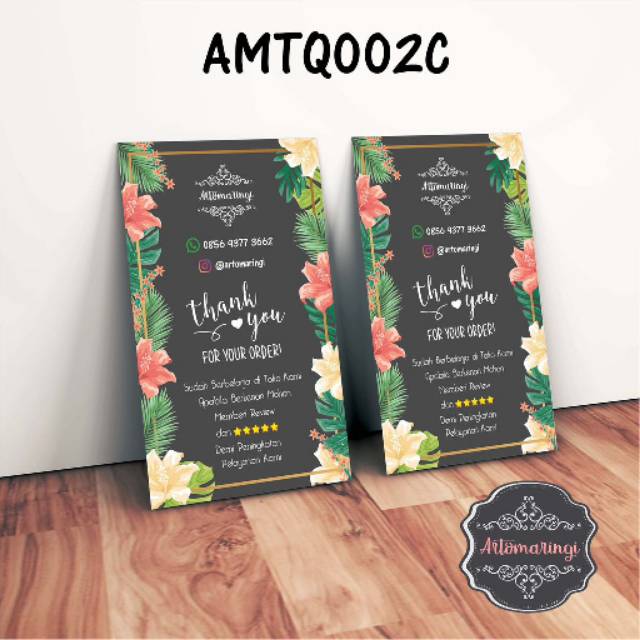 Kartu Ucapan / Thanks Card untuk Online Shop / Coupon Souvenir / Ucapan Pernikahan