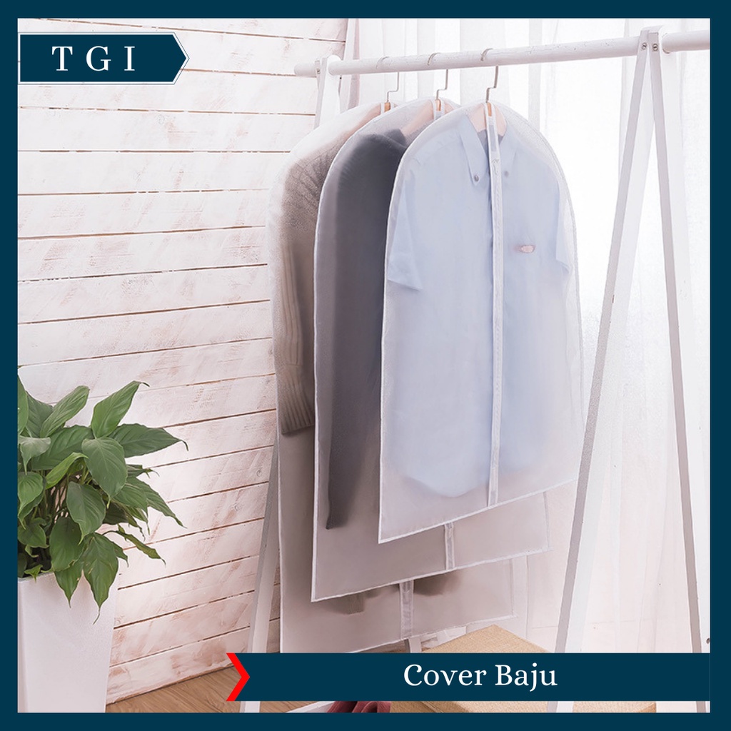 TGI - COVER BAJU RESLETING PEVA ANTI DEBU PENUTUP GANTUNGAN BAJU PAKAIAN GOWN JAS