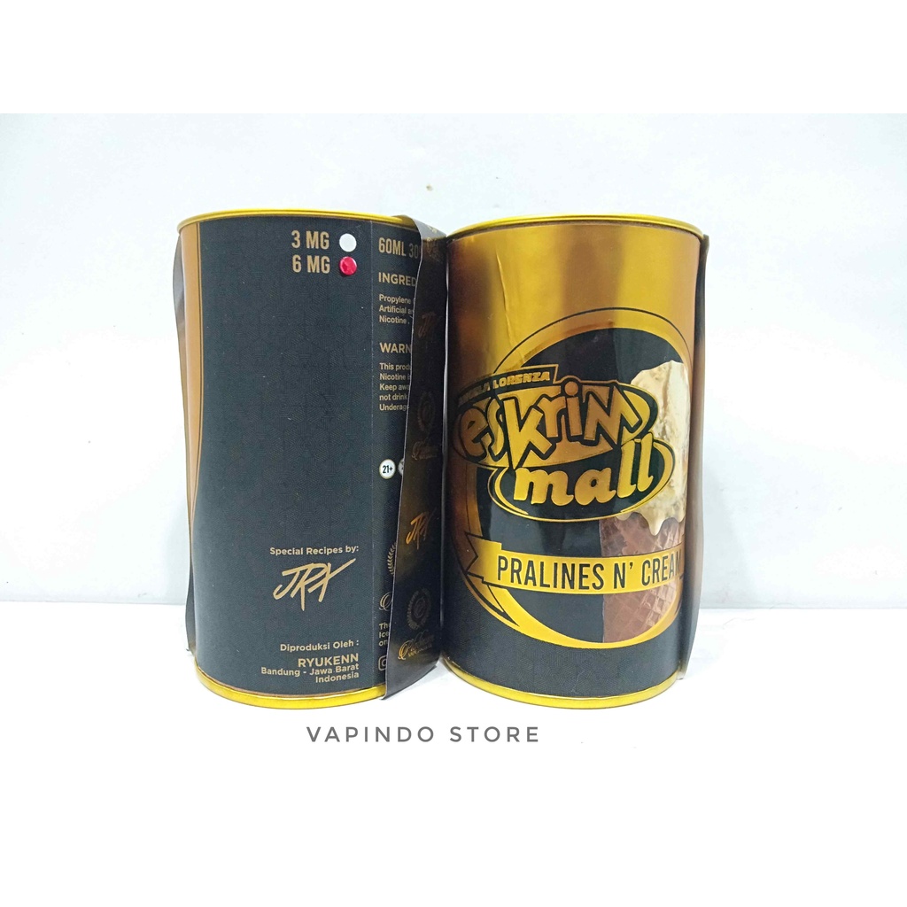 NIC 6MG ES KRIM MALL V2 PRALINES N CREAM 60ML BY PLATINUM VAPE LIQUID