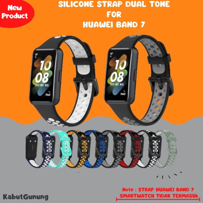 Strap Silicone Dual Tone Tali Smartwatch Rubber for Huawei Band 7