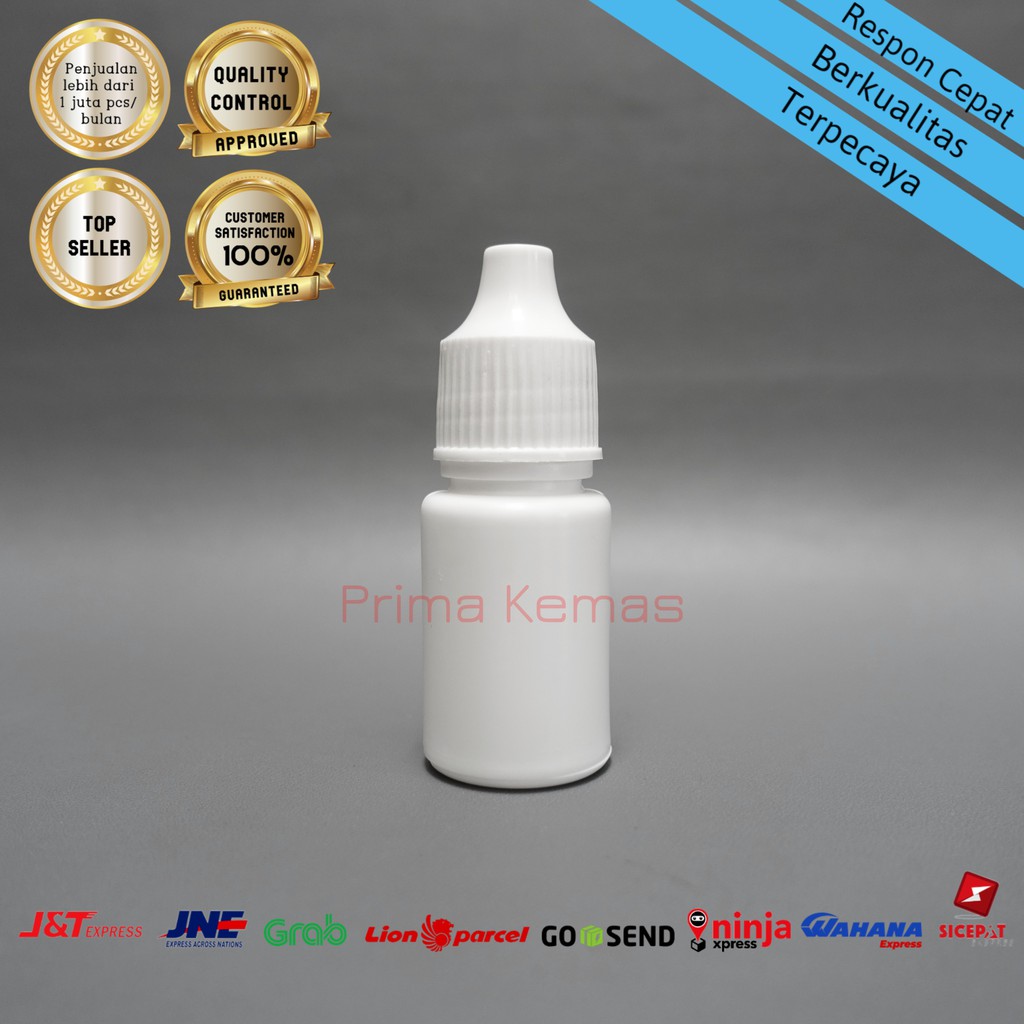 Botol tetes mata -  botol obat - botol plastik hdpe - Botol Tetes 10 ml Putih