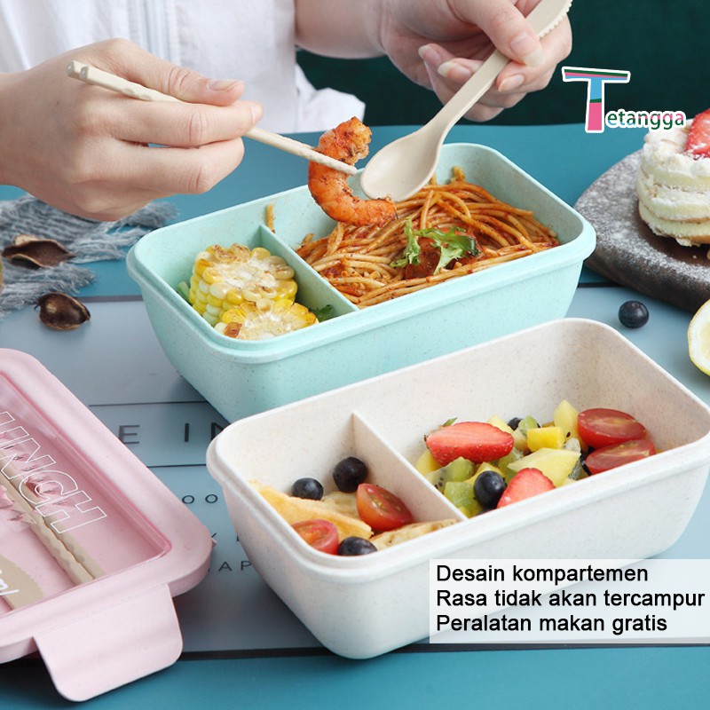 Kotak Makan Lunchbox Gandum Lunchbox Sekat / Kotak Bekal Makan Gandum Tetangga VS-36