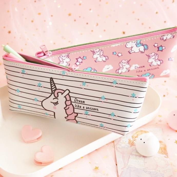 

Dompet pensil unicorn pencil case like girl - strip unicorn