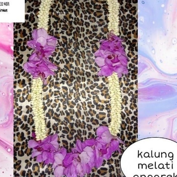 kalung melati dan anggrek ungu asli fresh