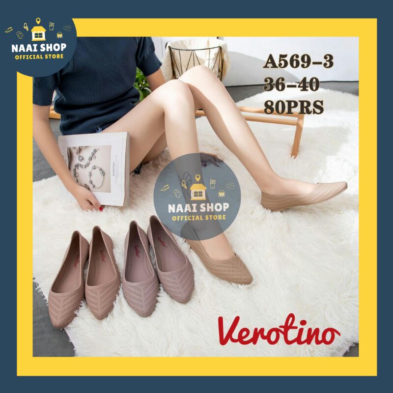 Sepatu Flat Selop Jelly Wanita Model Terbaru Size 36-40 Slop Cewek Motif Lubang Flatshoes Korea Style Murah Slip On Kasual Shoes Terlaris Sepatu Kerja Kuliah HangOut Kekinian Fantofel Remaja Dewasa Pantofel Import Premium Ballerina Verotino A569 Naai shop