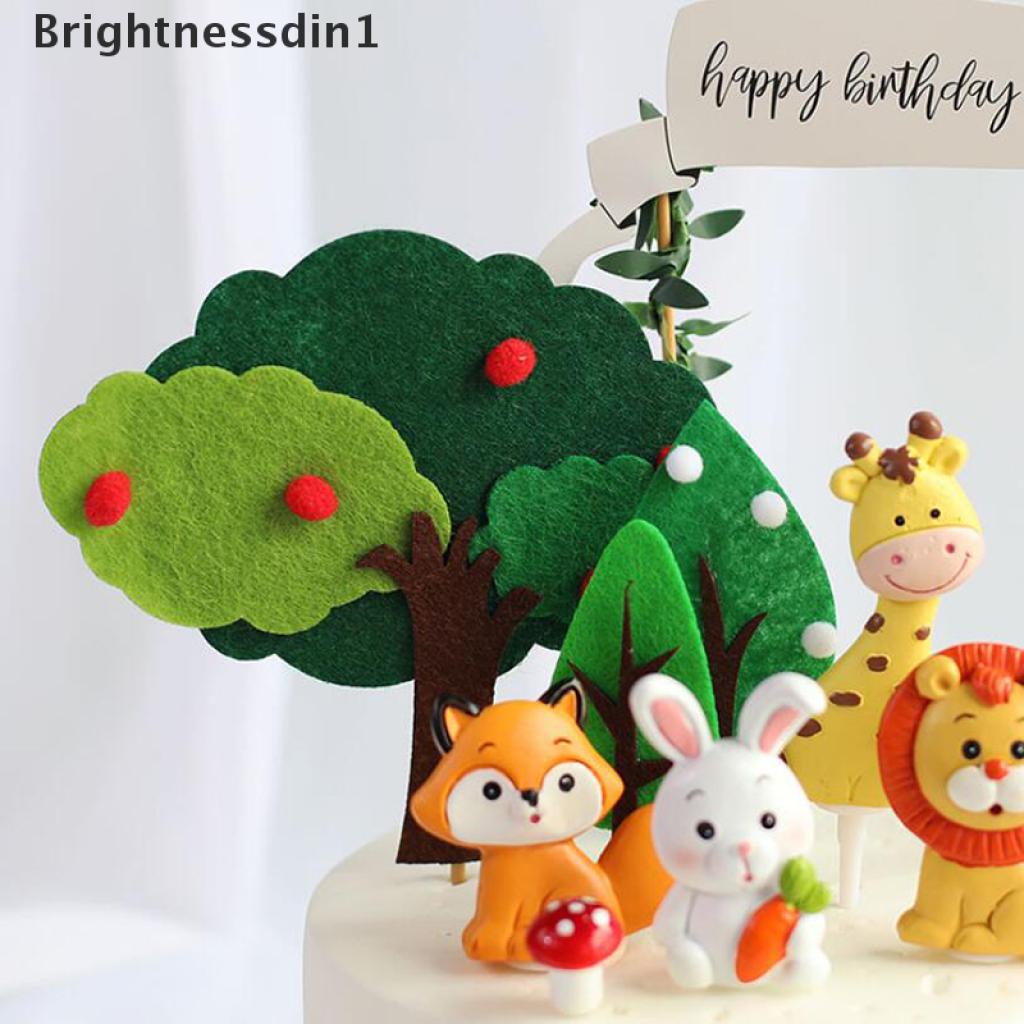 [Brightnessdin1] Resin Animal Lion Monkey Tree Cake Topper Baby Birthday Party Baking Decor #