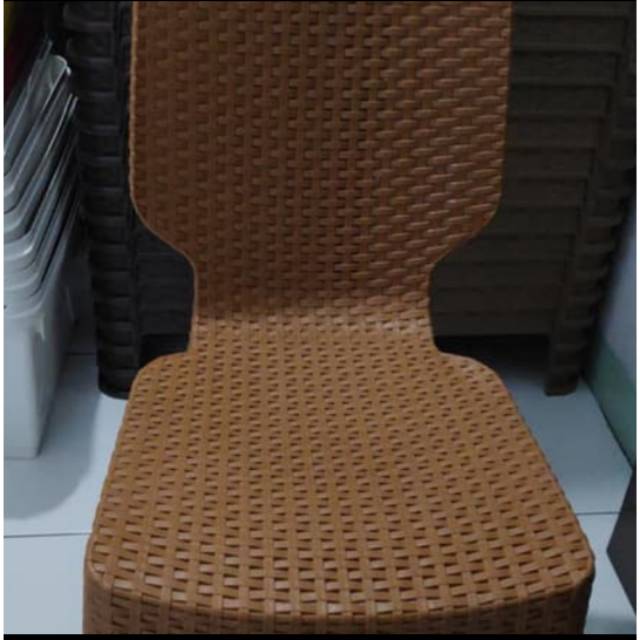 BANGKU / KURSI SENDER PLASTIK NAPOLLY MOTIF ROTAN