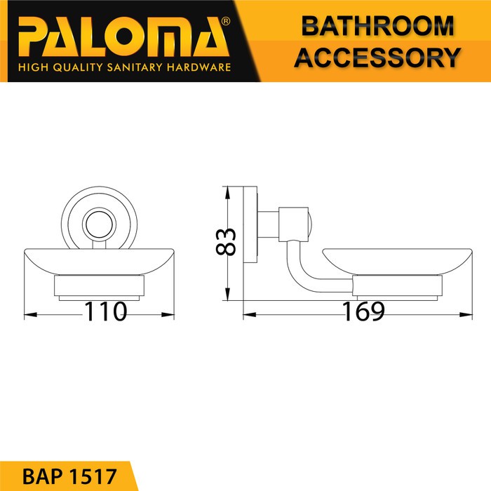 PALOMA BAP 1517 Tempat Sabun Batang Bar Soap Holder Dinding Mandi