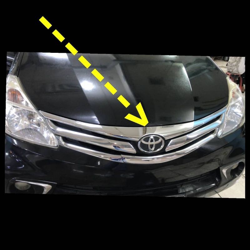 lis grill GRILLE depan BAGIAN atas hodlist TOYOTA all new Avanza / Xenia 2012 2013 2014 2015 chrome crome hitam dof tempel