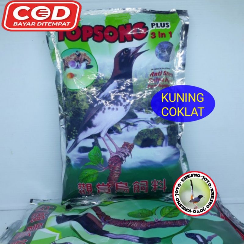 VOER TOP SONG KUNING COKLAT PAKAN BURUNG PUR TOPSONG KUNING