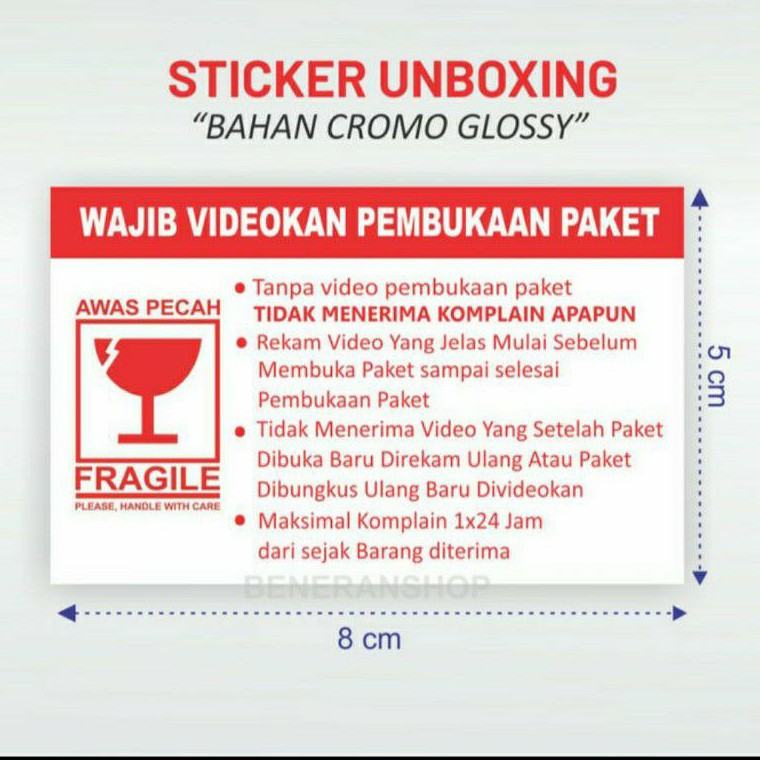 STICKER UNBOXING - Stiker video Fragile 5x8