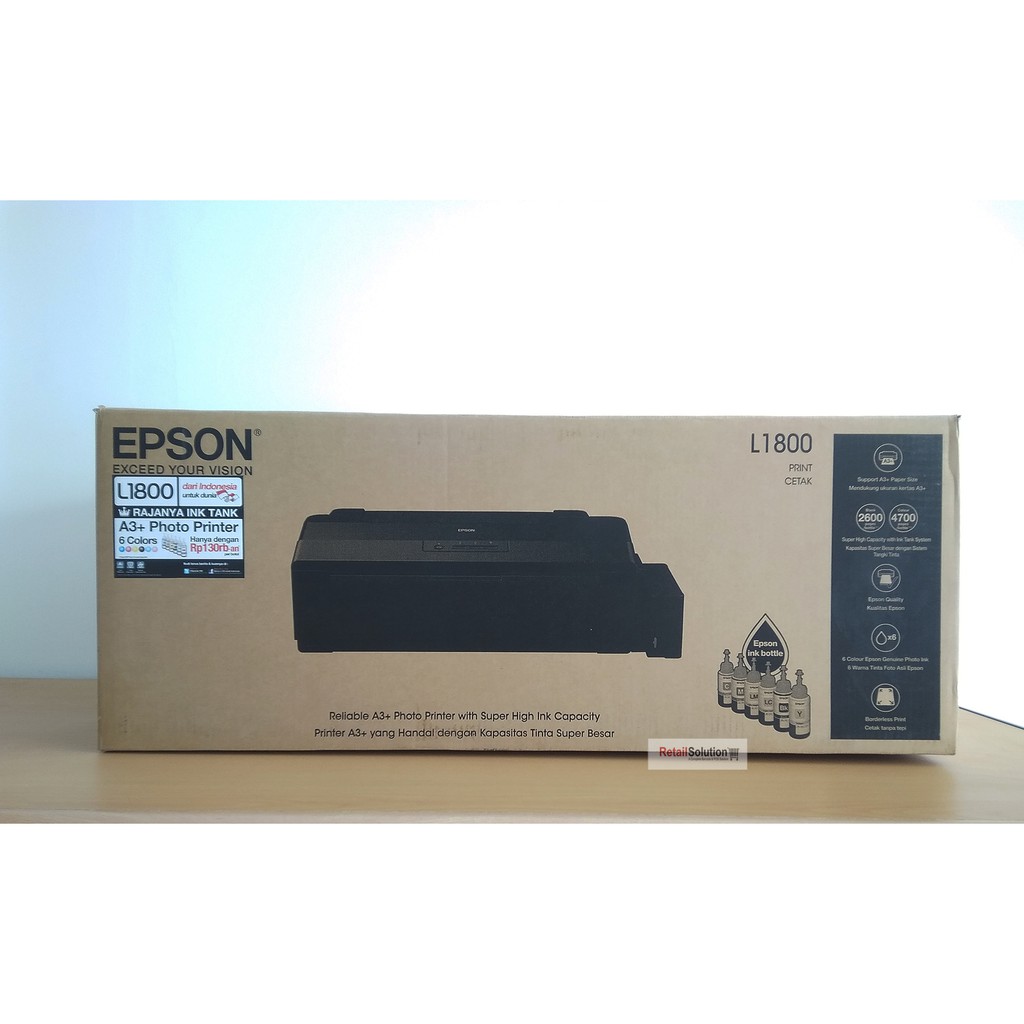 Epson L1800 - Printer A3 Infus 6 Warna USB Garansi Resmi Epson Indonesia