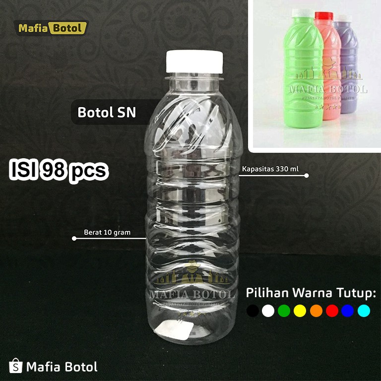 Botol Plastik Mineral Minuman Minum Aqua Kosong baru kecil 330 isi 100