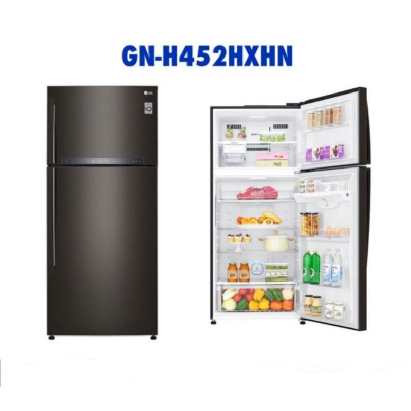 Kulkas 2 Pintu LG GN-H452HXHN Inverter Linear Compressor Black Steel