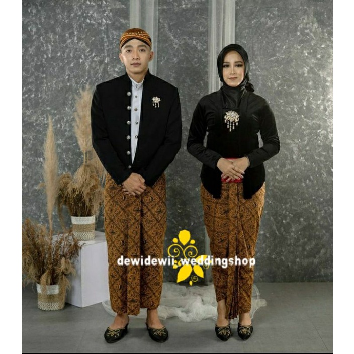 Set Baju Prewed / Baju Adat , Beskap hewes - Motif Sidomukti