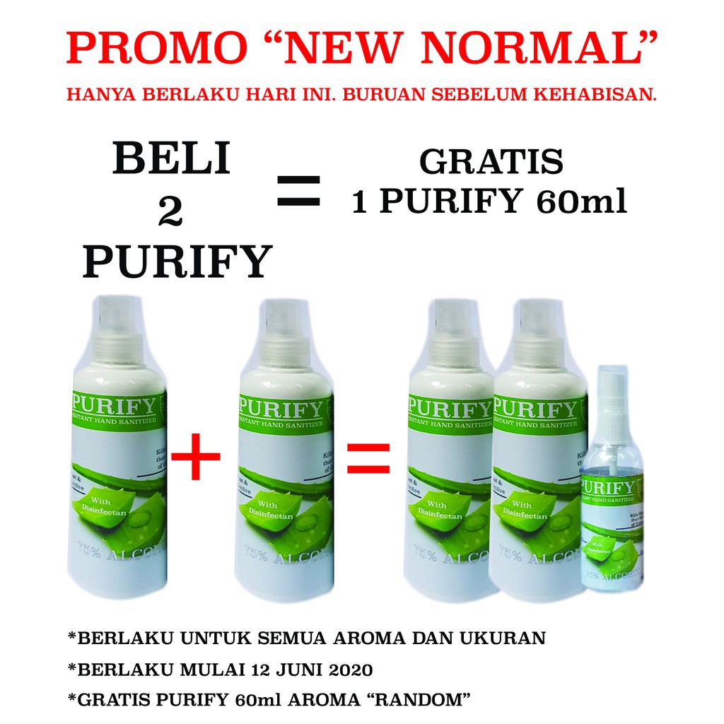 Hand Sanitizer Spray Purify 250ml (TERMURAH &amp; ASLI)