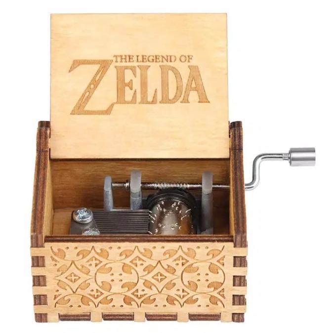 Kotak Musik Zelda Wooden Music Box Vintage Kado Mainan Unik - Hitam